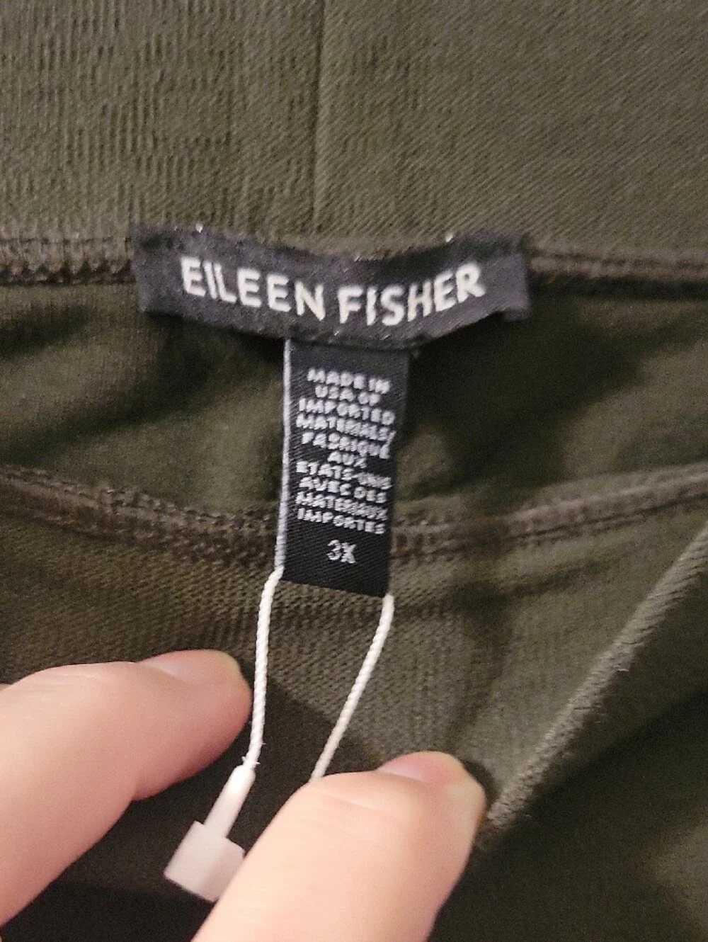 NWT Eileen Fisher Dark Olive Stretch Dress Pants 3X